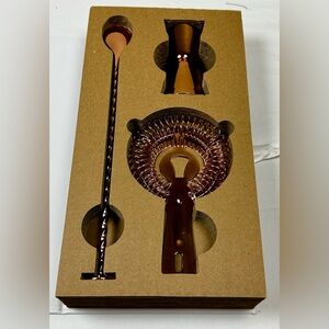 NEW IN BOX Rose Gold Barware set of 3 pieces!